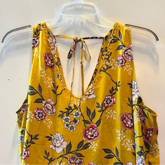 LOFT Yellow Tie Front Backless Tank Top - Picture 3 of 6